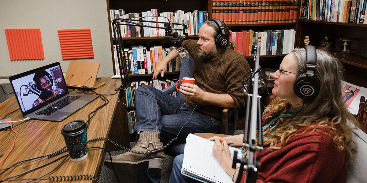 Professor Mallinson recording CUI Bono